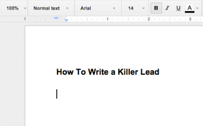 How to Write a Killer Lead