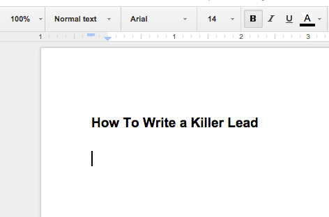 How to Write a Killer Lead