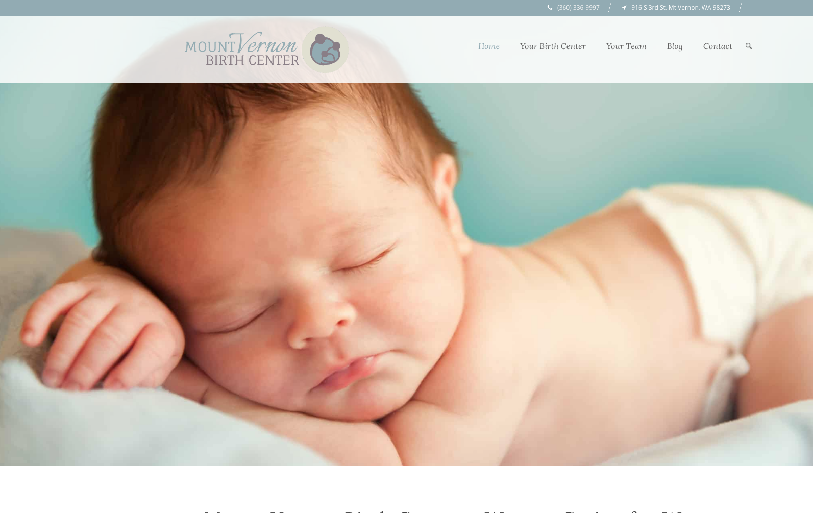 Mount Vernon Birth Center website homepage